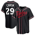 CAdoa M.Twins #29 Rod Carew Player Black Fashion Out Home Limited Stitched Jerseys