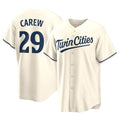 CAdoa M.Twins #29 Rod Carew Player Cream Game Limited Home Stitched Jerseys