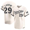 CAdoa M.Twins #29 Rod Carew Player Cream Home Limited Stitched Jerseys