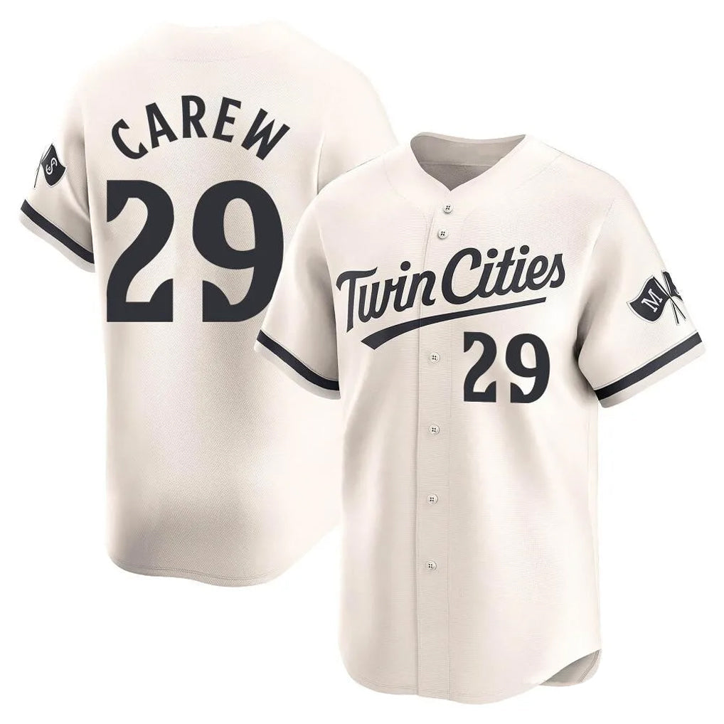 CAdoa M.Twins #29 Rod Carew Player Cream Home Limited Stitched Jerseys
