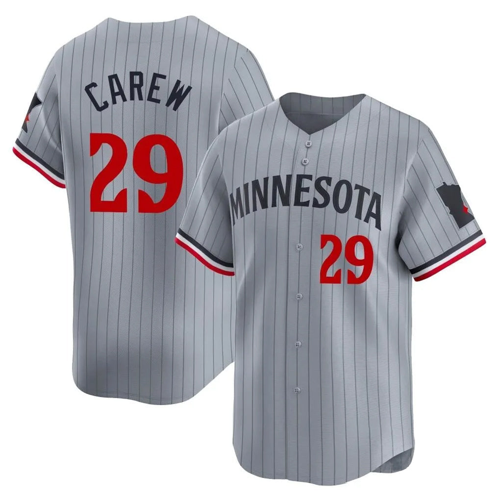 CAdoa M.Twins #29 Rod Carew Player Gray Home Limited Stitched Jerseys