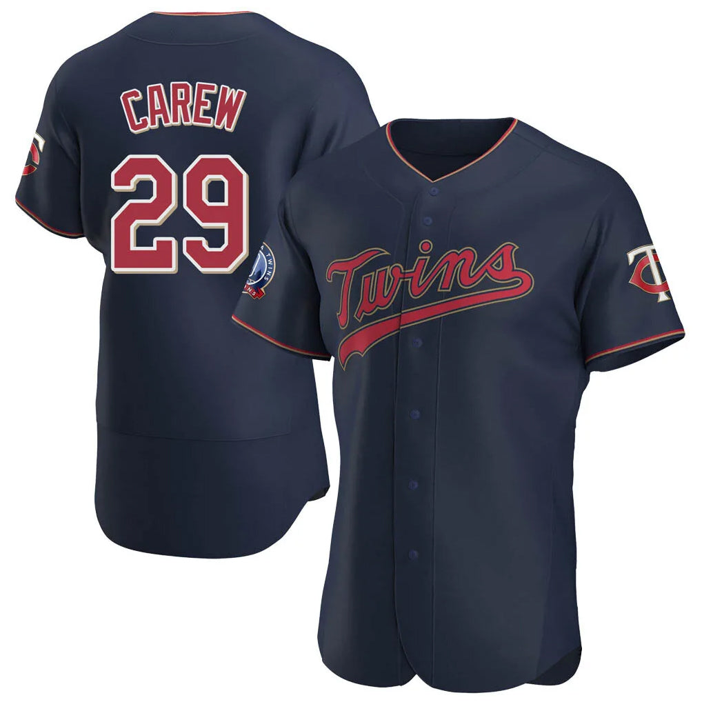 CAdoa M.Twins #29 Rod Carew Player Navy 60th Home Limited Elite Stitched Jerseys