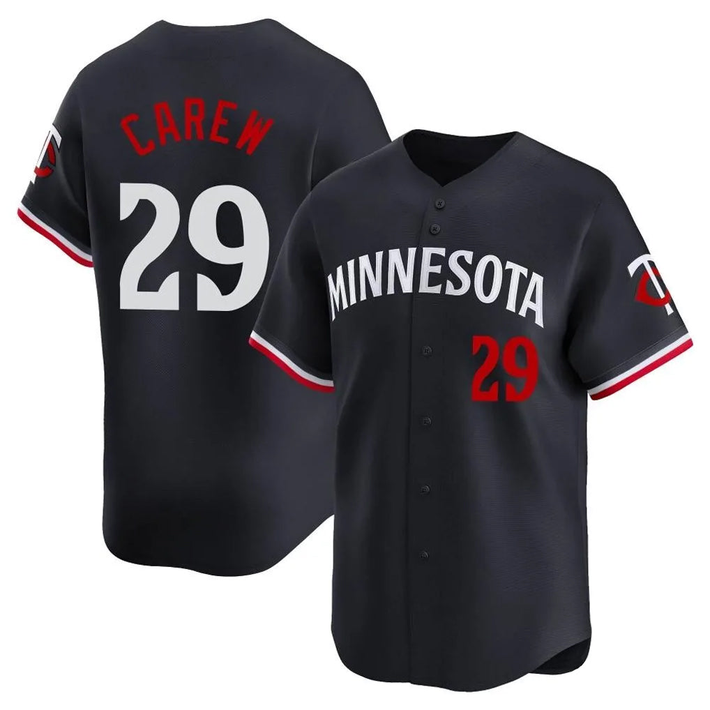 CAdoa M.Twins #29 Rod Carew Player Navy Home Limited Stitched Jerseys