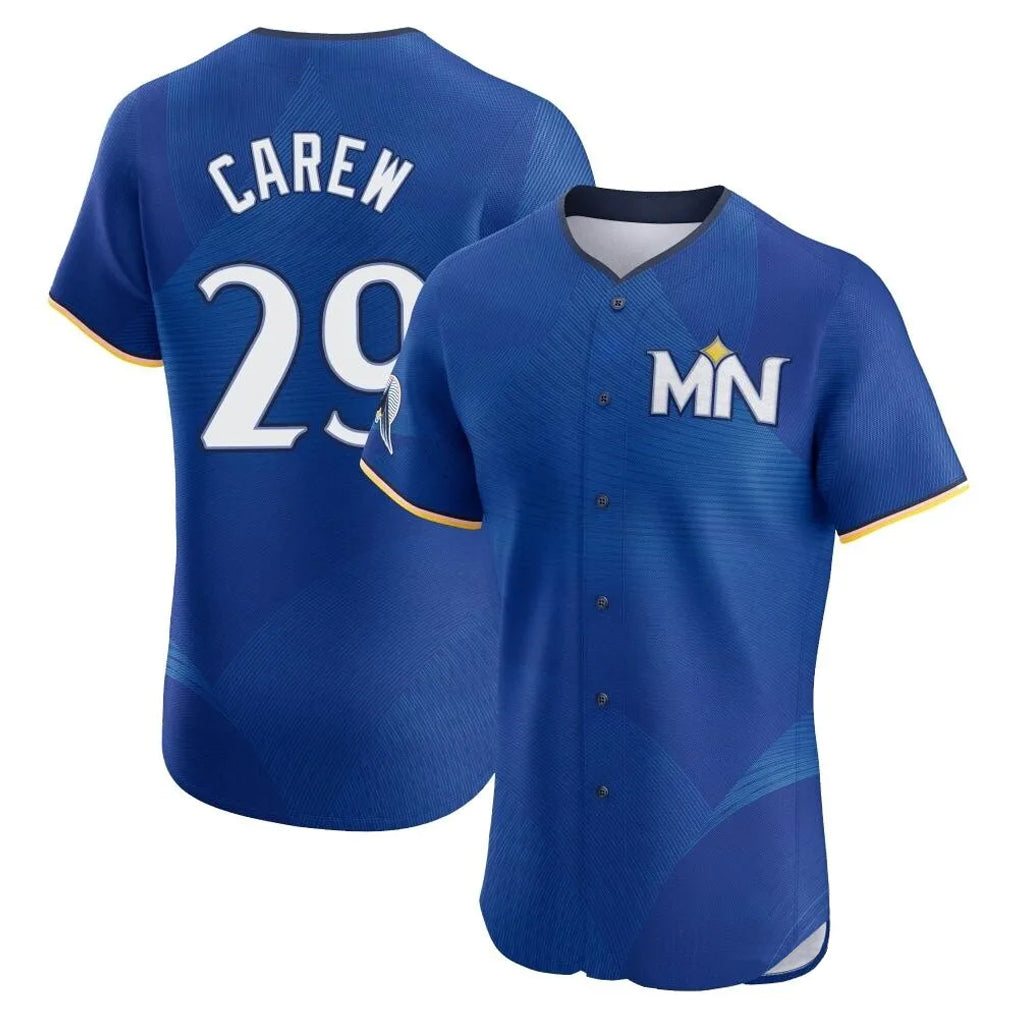 CAdoa M.Twins #29 Rod Carew Player Royal City Connect Limited Elite Home Stitched Jerseys