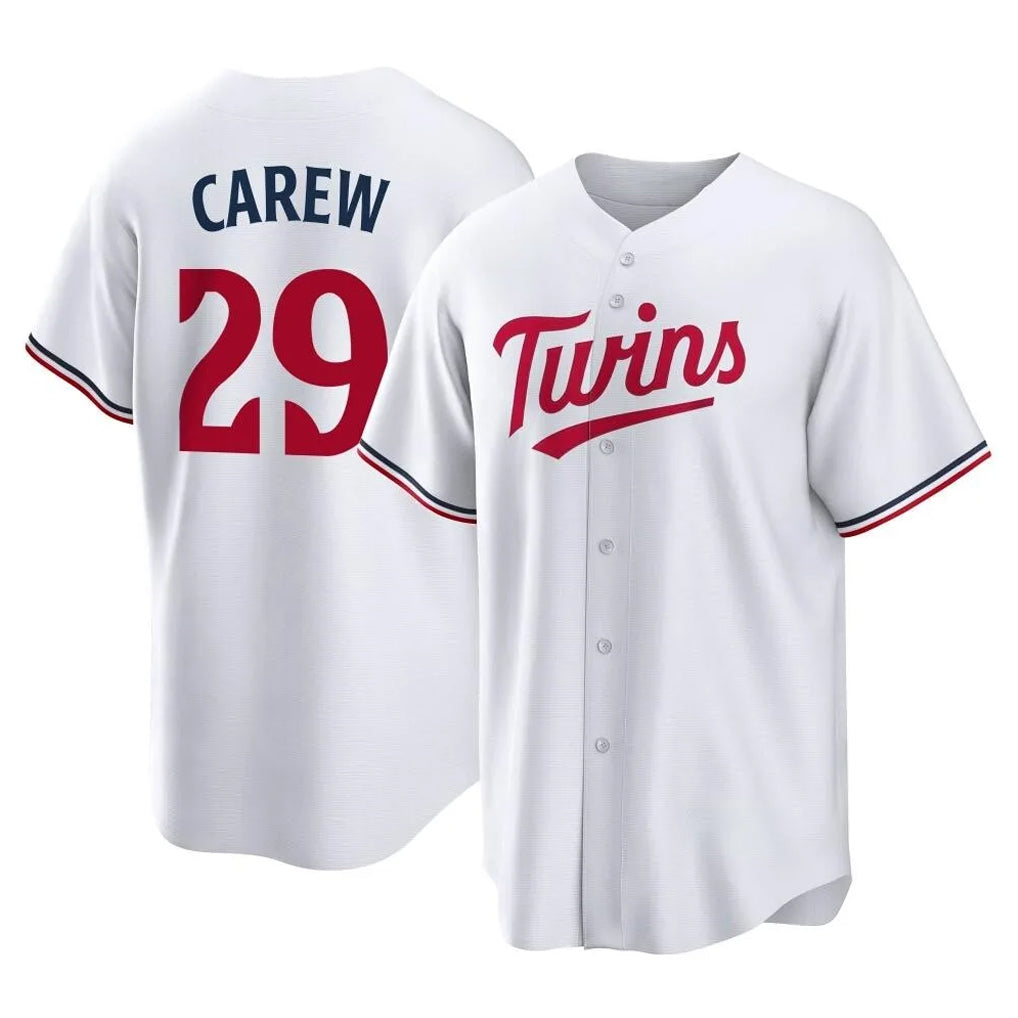 CAdoa M.Twins #29 Rod Carew Player White Home Game Stitched Jerseys
