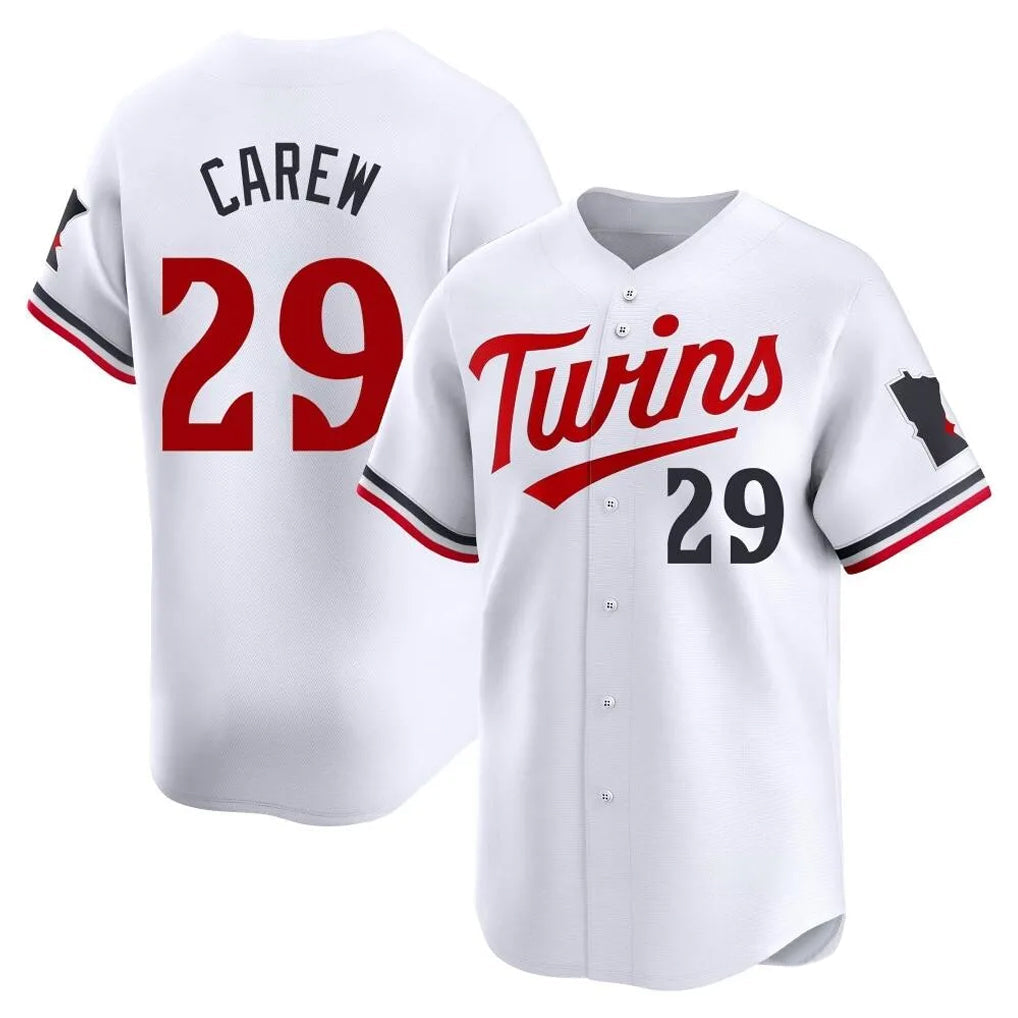 CAdoa M.Twins #29 Rod Carew Player White Home Limited Stitched Jerseys