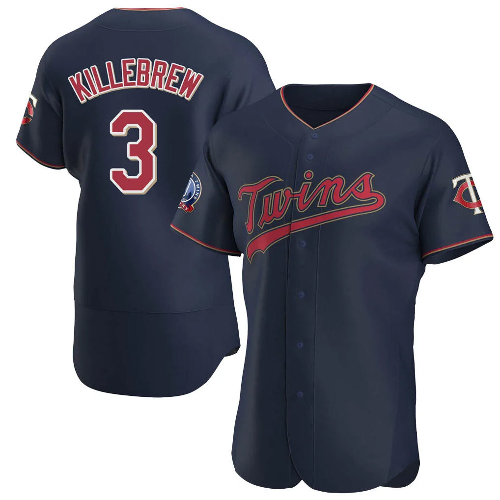 CAdoa M.Twins #3 Harmon Killebrew Player Navy 60th Home Limited Elite Stitched Jerseys