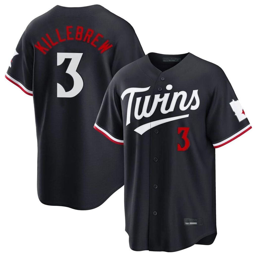 CAdoa M.Twins #3 Harmon Killebrew Player Navy Home Game Stitched Jerseys