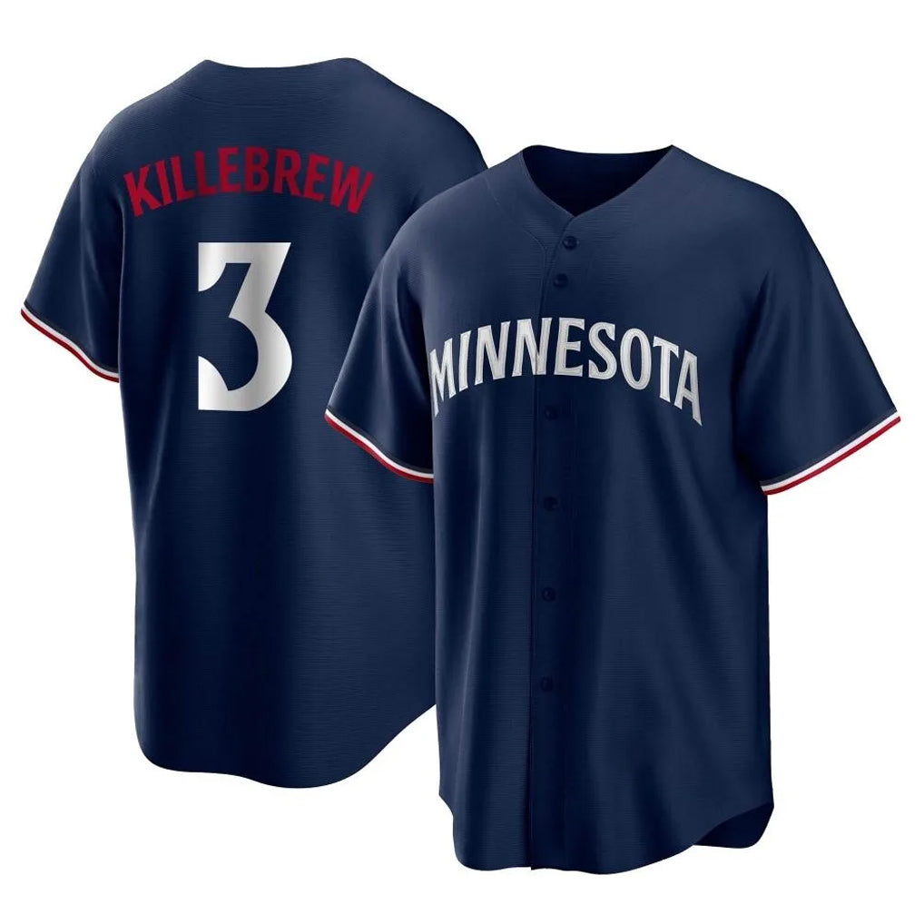 CAdoa M.Twins #3 Harmon Killebrew Player Navy Replica Alternate Home Stitched Jerseys