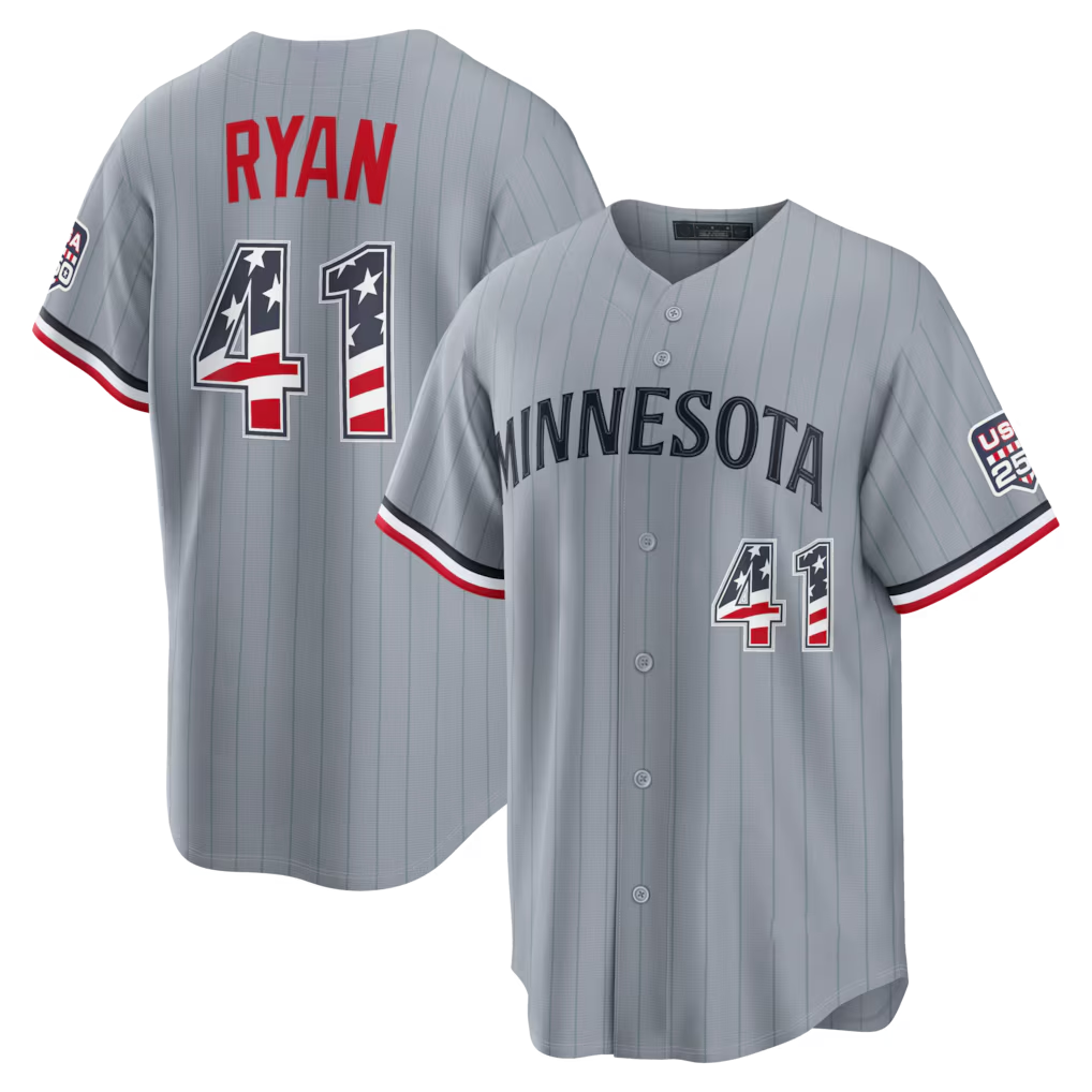 CAdoa M.Twins #41 Joe Ryan Gray USA 250 Fourth of July Road Stadium Jersey