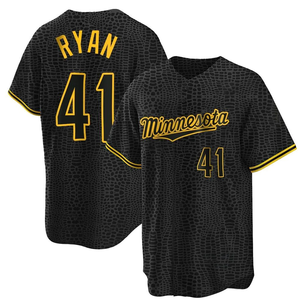 CAdoa M.Twins #41 Joe Ryan Player Black Snake Skin City Home Game Stitched Jerseys