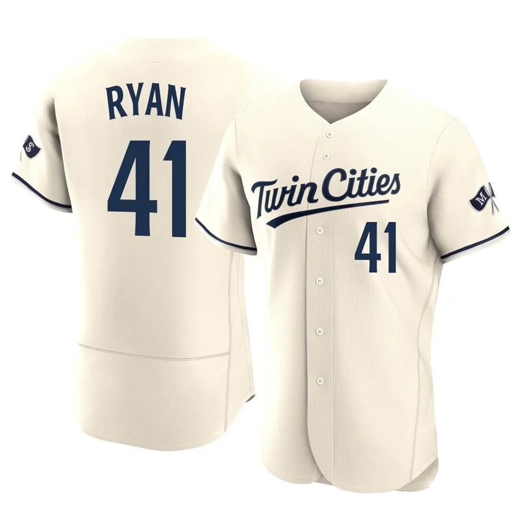 CAdoa M.Twins #41 Joe Ryan Player Cream Home Limited Elite Stitched Jerseys