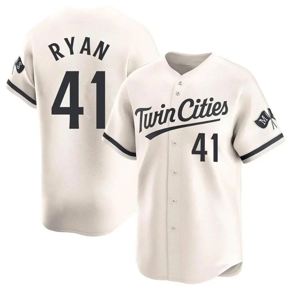 CAdoa M.Twins #41 Joe Ryan Player Cream Home Limited Stitched Jerseys