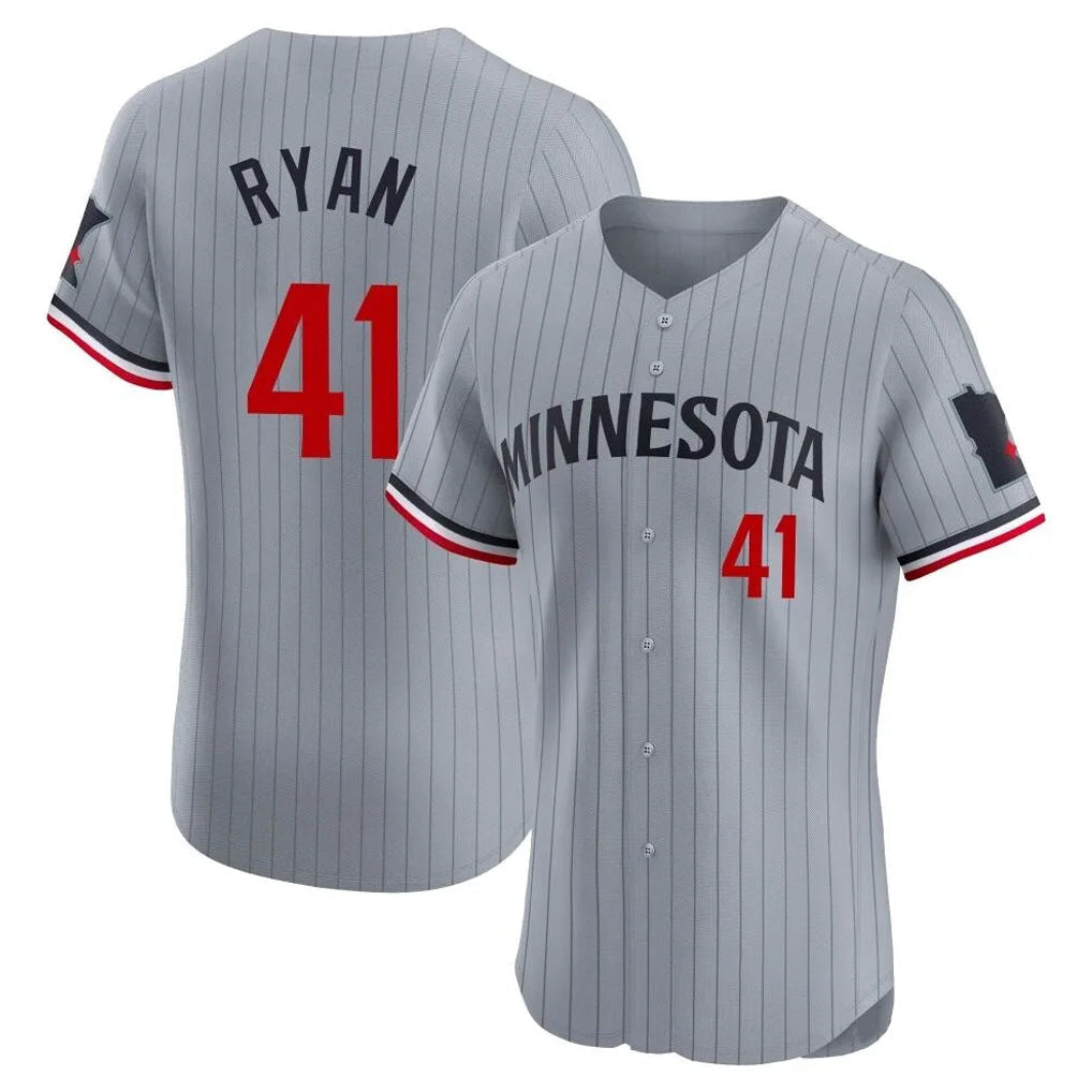 CAdoa M.Twins #41 Joe Ryan Player Gray Home Limited Elite Stitched Jerseys