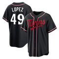 CAdoa M.Twins #49 Pablo Lopez Player Black Fashion Out Home Limited Stitched Jerseys