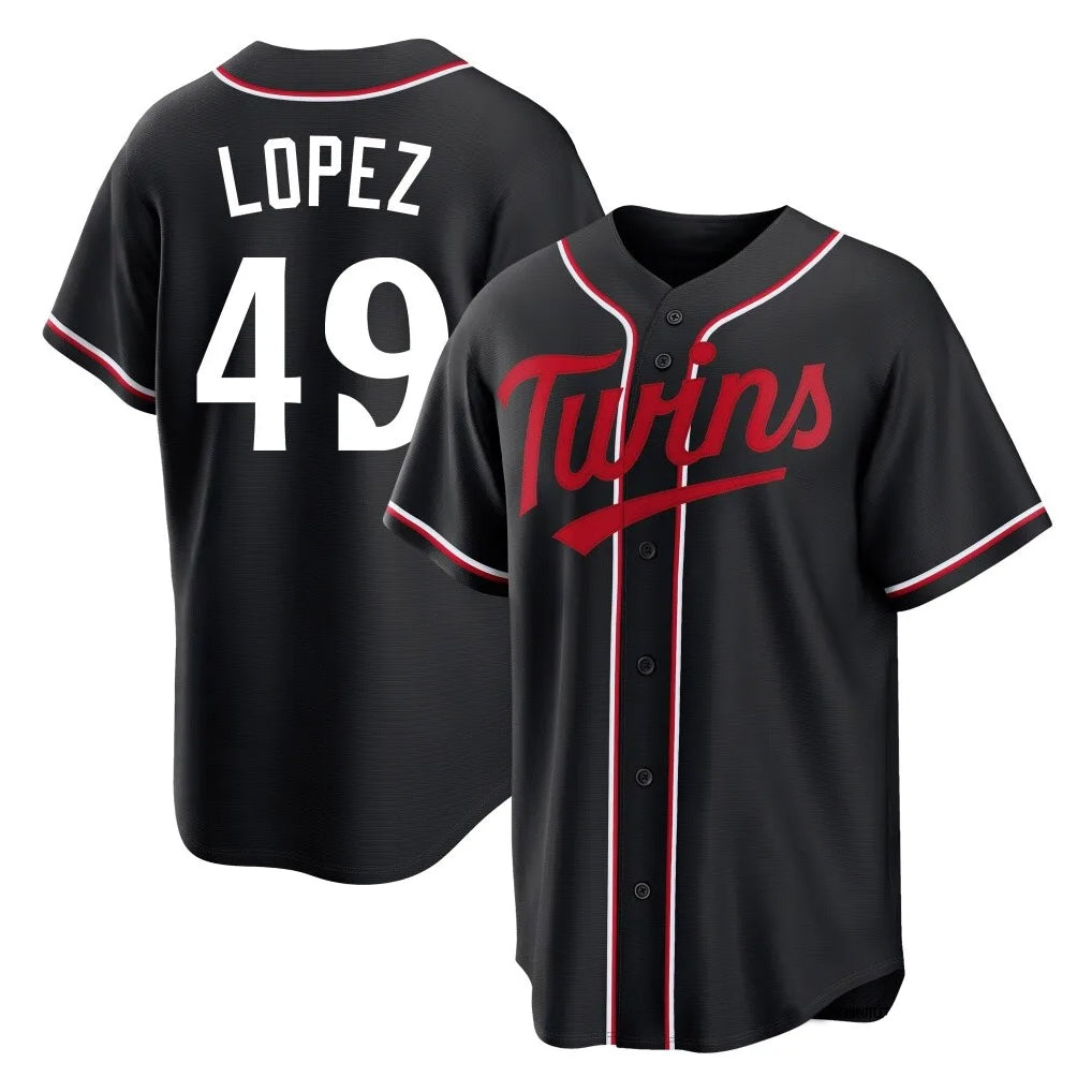 CAdoa M.Twins #49 Pablo Lopez Player Black Fashion Out Home Limited Stitched Jerseys