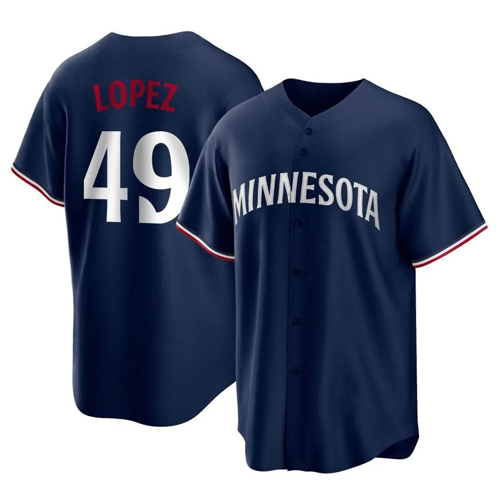 CAdoa M.Twins #49 Pablo Lopez Player Navy Replica Alternate Home Stitched Jerseys