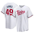 CAdoa M.Twins #49 Pablo Lopez Player White Home Game Stitched Jerseys