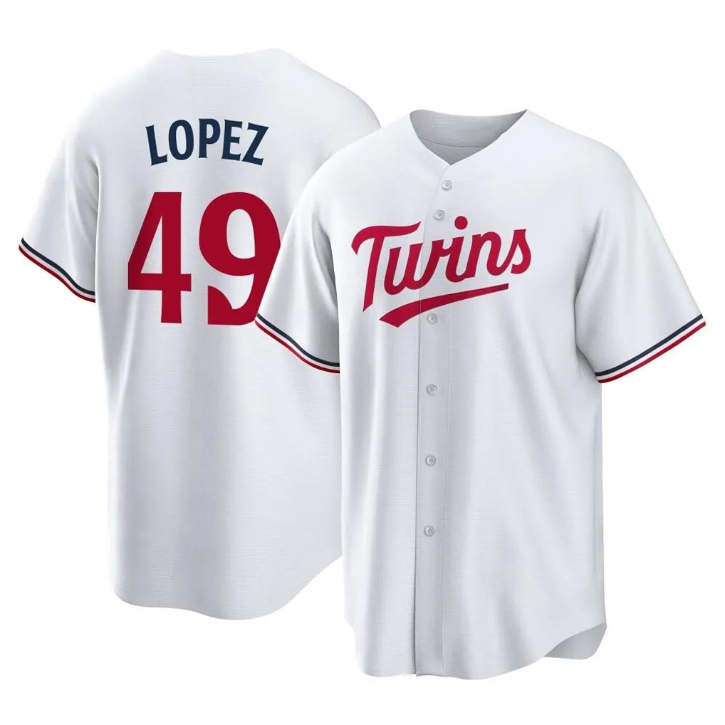 CAdoa M.Twins #49 Pablo Lopez Player White Home Game Stitched Jerseys