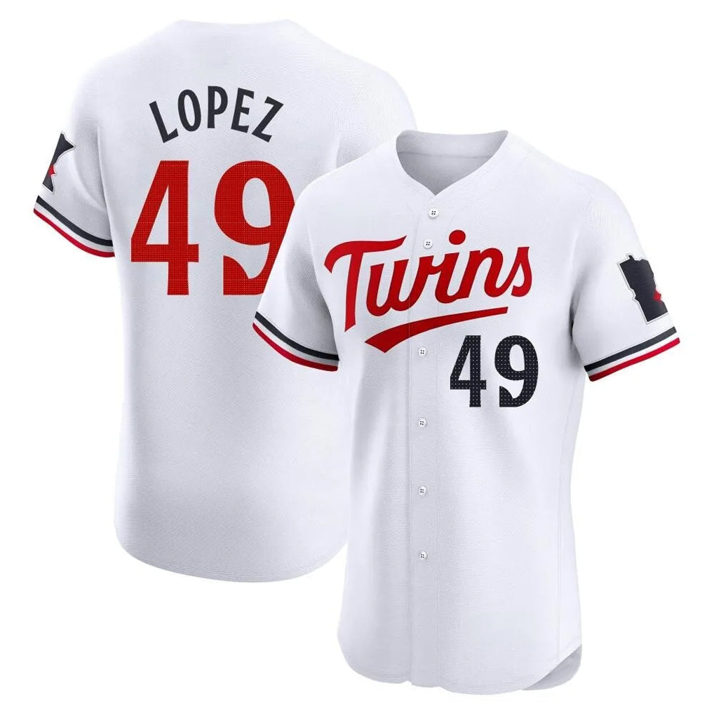 CAdoa M.Twins #49 Pablo Lopez Player White Home Limited Elite Stitched Jerseys
