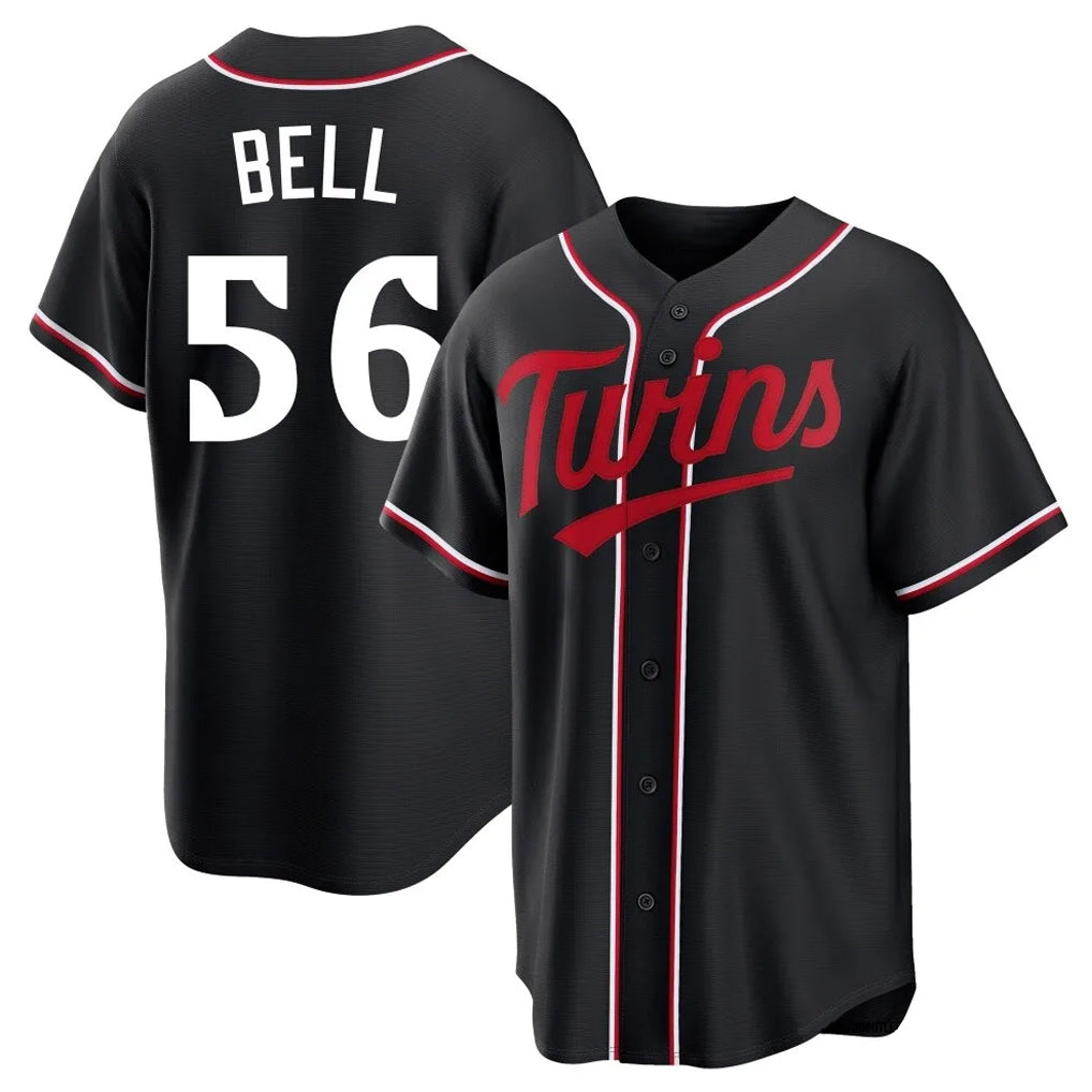 CAdoa M.Twins #56 Josh Bell Player Black Fashion Out Home Limited Stitched Jerseys