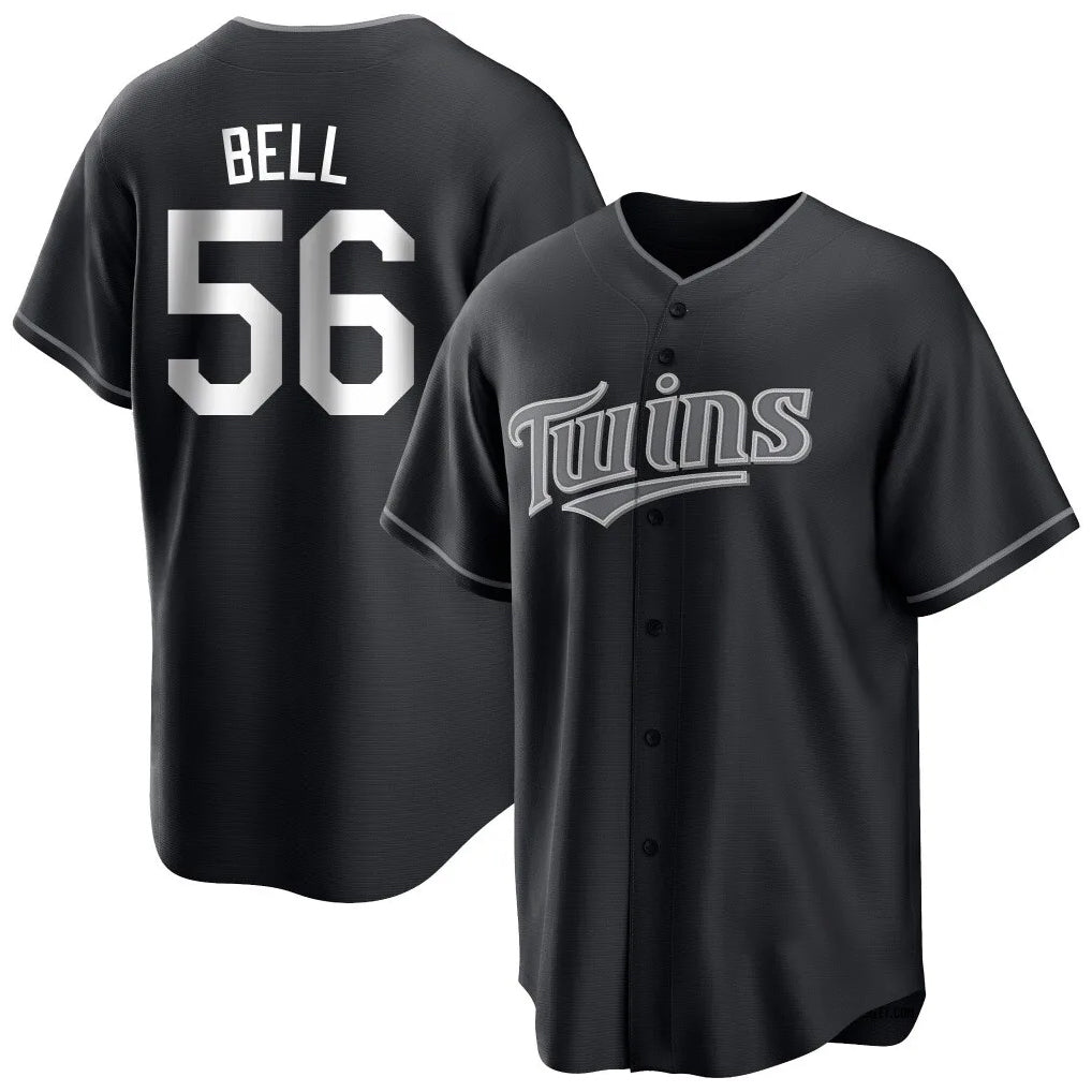 CAdoa M.Twins #56 Josh Bell Player Black Home Game Stitched Jerseys