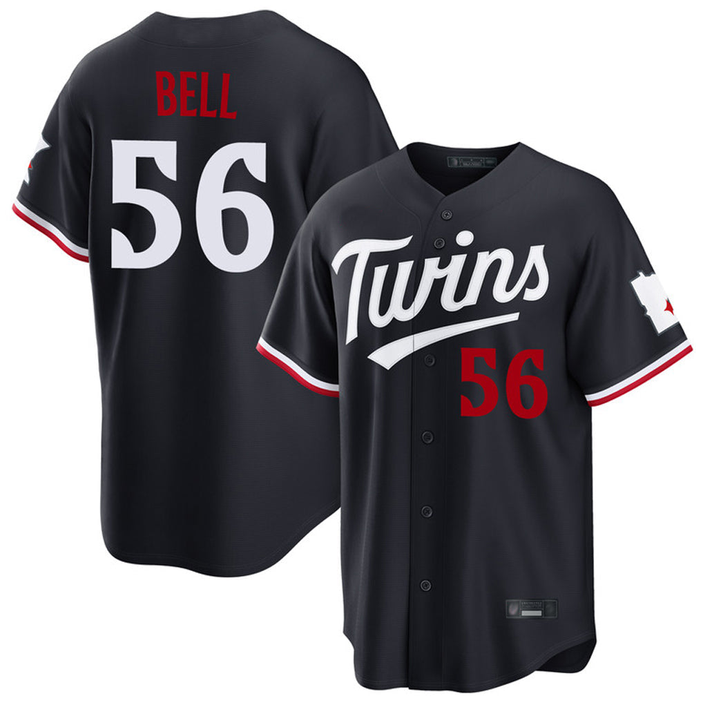 CAdoa M.Twins #56 Josh Bell Player Navy Home Game Stitched Jerseys