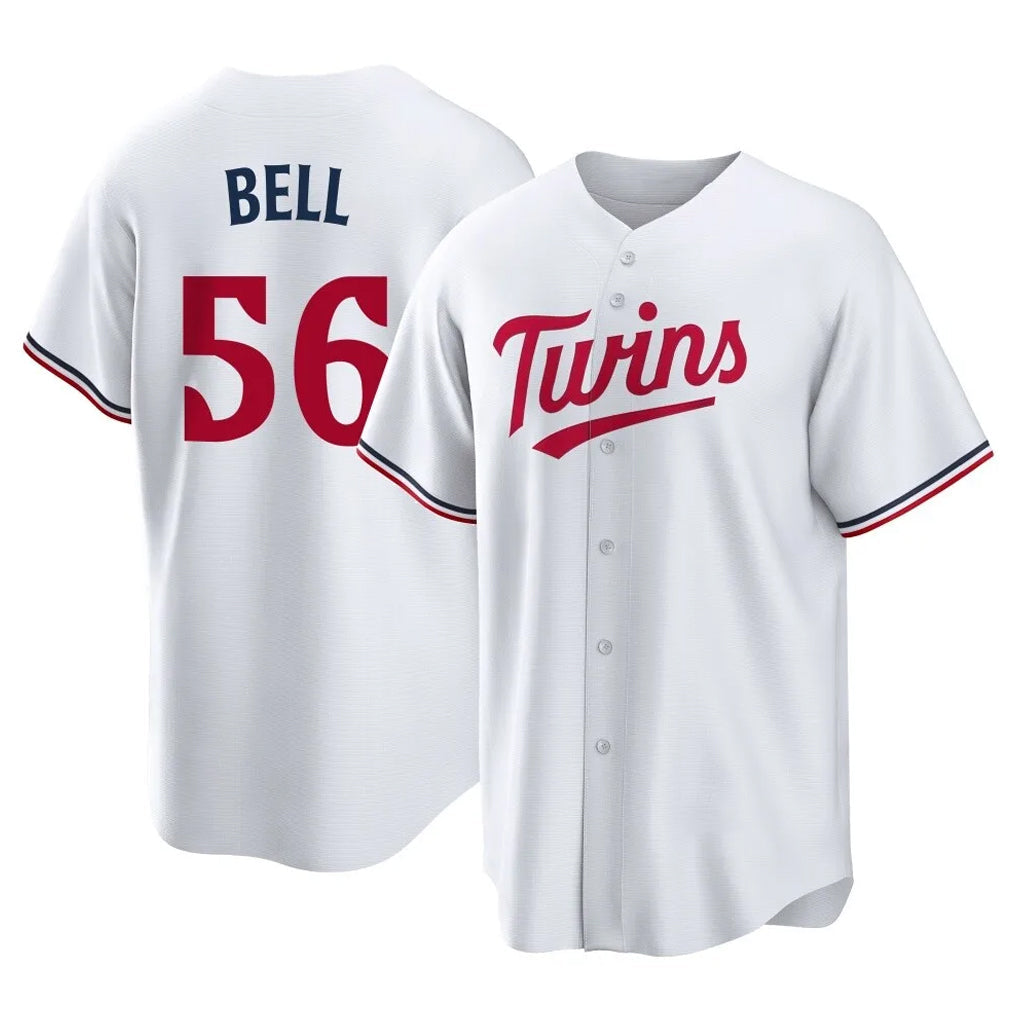 CAdoa M.Twins #56 Josh Bell Player White Home Game Stitched Jerseys