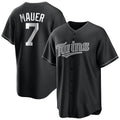 CAdoa M.Twins #7 Joe Mauer Player Black Home Game Stitched Jerseys