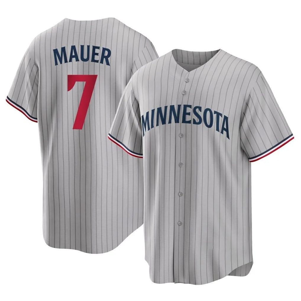 CAdoa M.Twins #7 Joe Mauer Player Gray Game Limited Home Stitched Jerseys