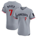 CAdoa M.Twins #7 Joe Mauer Player Gray Home Limited Elite Stitched Jerseys