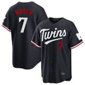 CAdoa M.Twins #7 Joe Mauer Player Navy Home Game Stitched Jerseys