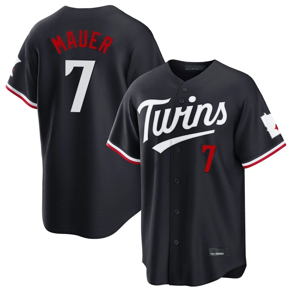 CAdoa M.Twins #7 Joe Mauer Player Navy Home Game Stitched Jerseys