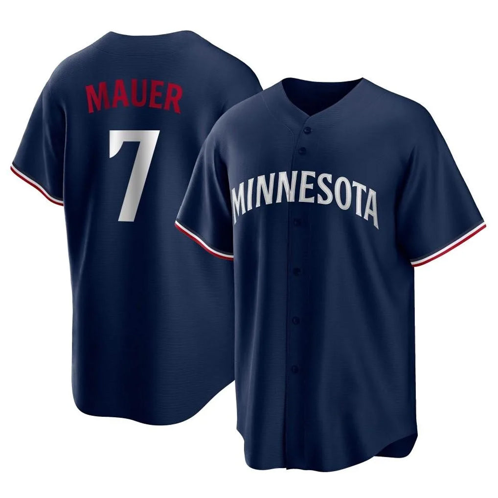 CAdoa M.Twins #7 Joe Mauer Player Navy Replica Alternate Home Stitched Jerseys