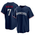 CAdoa M.Twins #7 Joe Mauer Player Navy Replica Alternate Home Stitched Jerseys