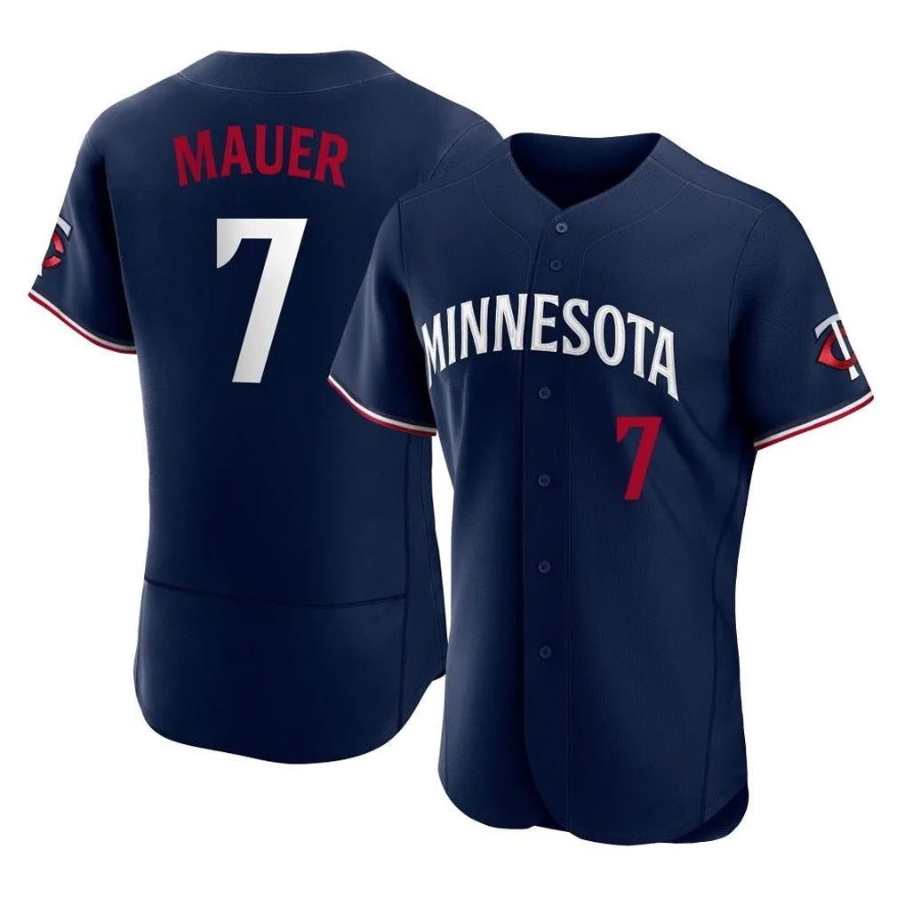 CAdoa M.Twins #7 Joe Mauer Player Navy Replica Home Limited Elite Stitched Jerseys