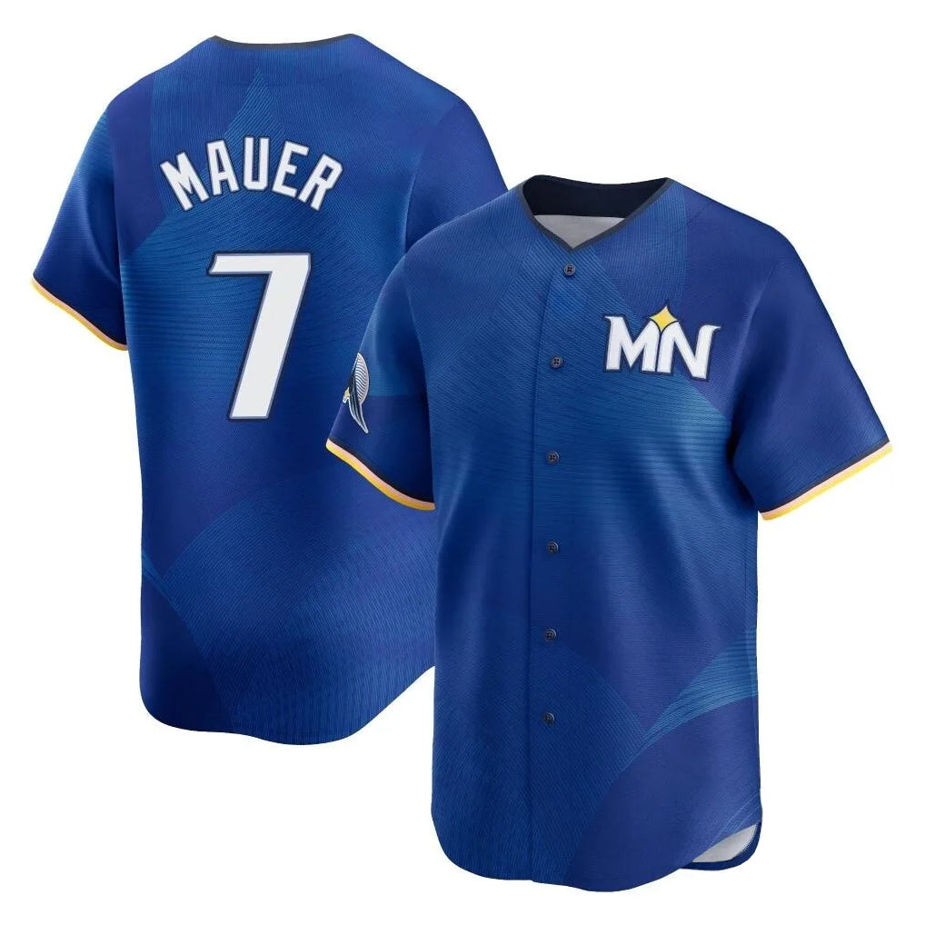 CAdoa M.Twins #7 Joe Mauer Player Royal City Connect Limited Home Stitched Jerseys