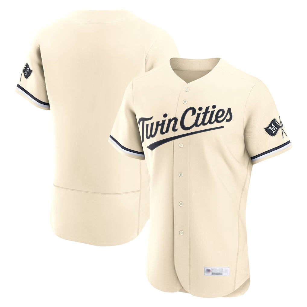 CAdoa Minnesota Twins Blank Player Cream Home Limited Elite Stitched Jerseys