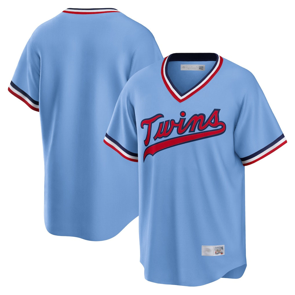 CAdoa Minnesota Twins Blank Player Light Blue Road Cooperstown Collection T-shirt Stitched Jerseys