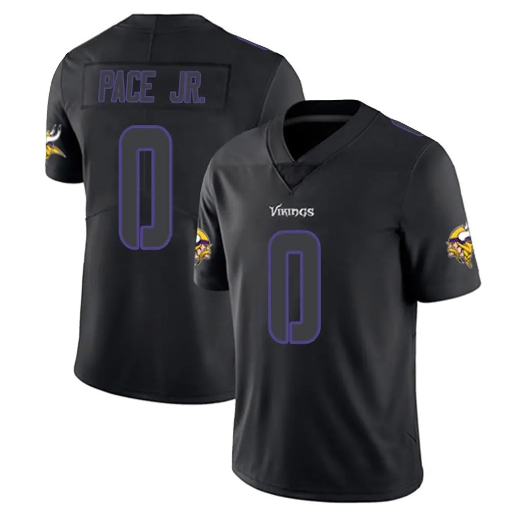 CAdoa MN.Vikings #0 Ivan Pace Jr. Player Black Impact LImited Home Game Stitched Jerseys