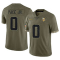 CAdoa MN.Vikings #0 Ivan Pace Jr. Player Olive Salute To Service Limited Stitched Jerseys