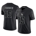 CAdoa MN.Vikings #15 Dallas Turner Player Black Reflective LImited Home Game Stitched Jerseys