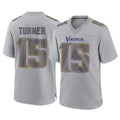 CAdoa MN.Vikings #15 Dallas Turner Player Gray Atmosphere Fashion Home Game Stitched Jerseys