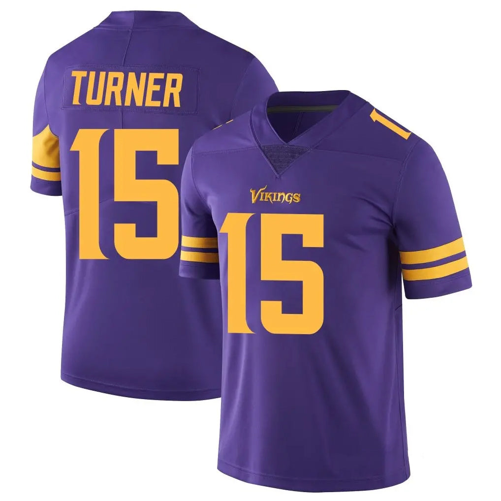 CAdoa MN.Vikings #15 Dallas Turner Player Purple Limited Color Rush Home Game Stitched Jerseys