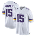 CAdoa MN.Vikings #15 Dallas Turner Player White Home Game Stitched Jerseys
