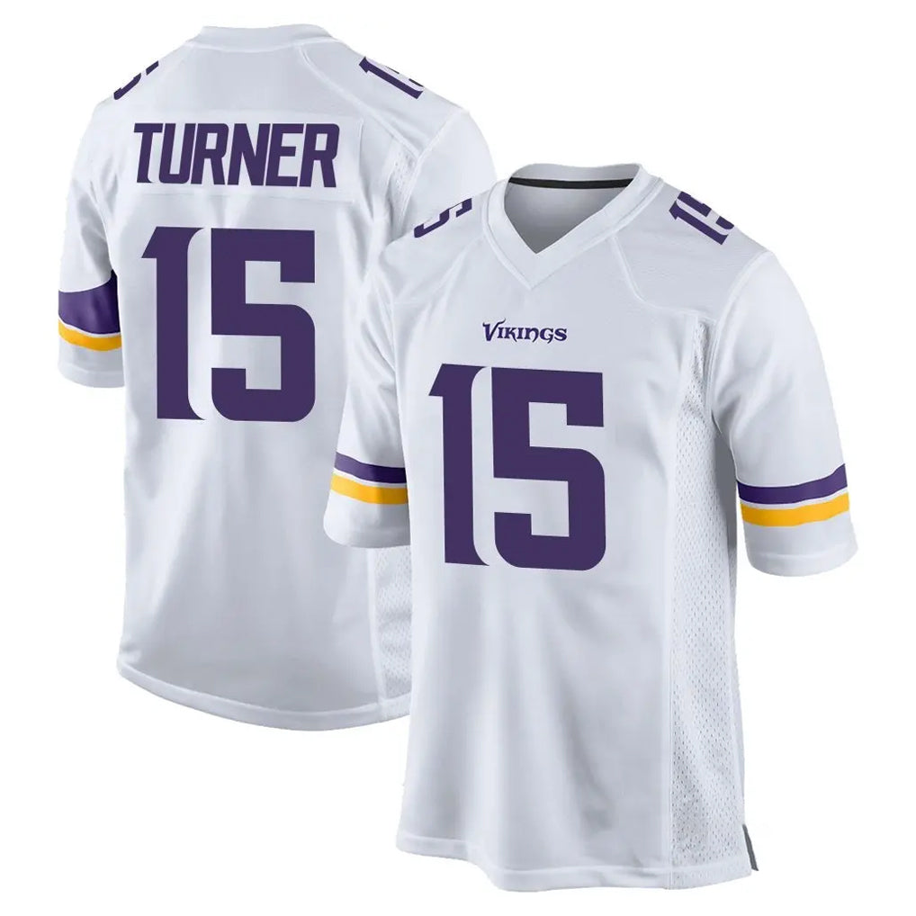 CAdoa MN.Vikings #15 Dallas Turner Player White Home Game Stitched Jerseys