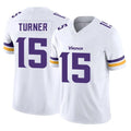 CAdoa MN.Vikings #15 Dallas Turner Player White Limited Vapor F.U.S.E. Home Game Stitched Jerseys