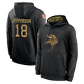 CAdoa MN.Vikings #18 Justin Jefferson Player Black Salute to Service Hoodies Limited Game Stitched Jerseys