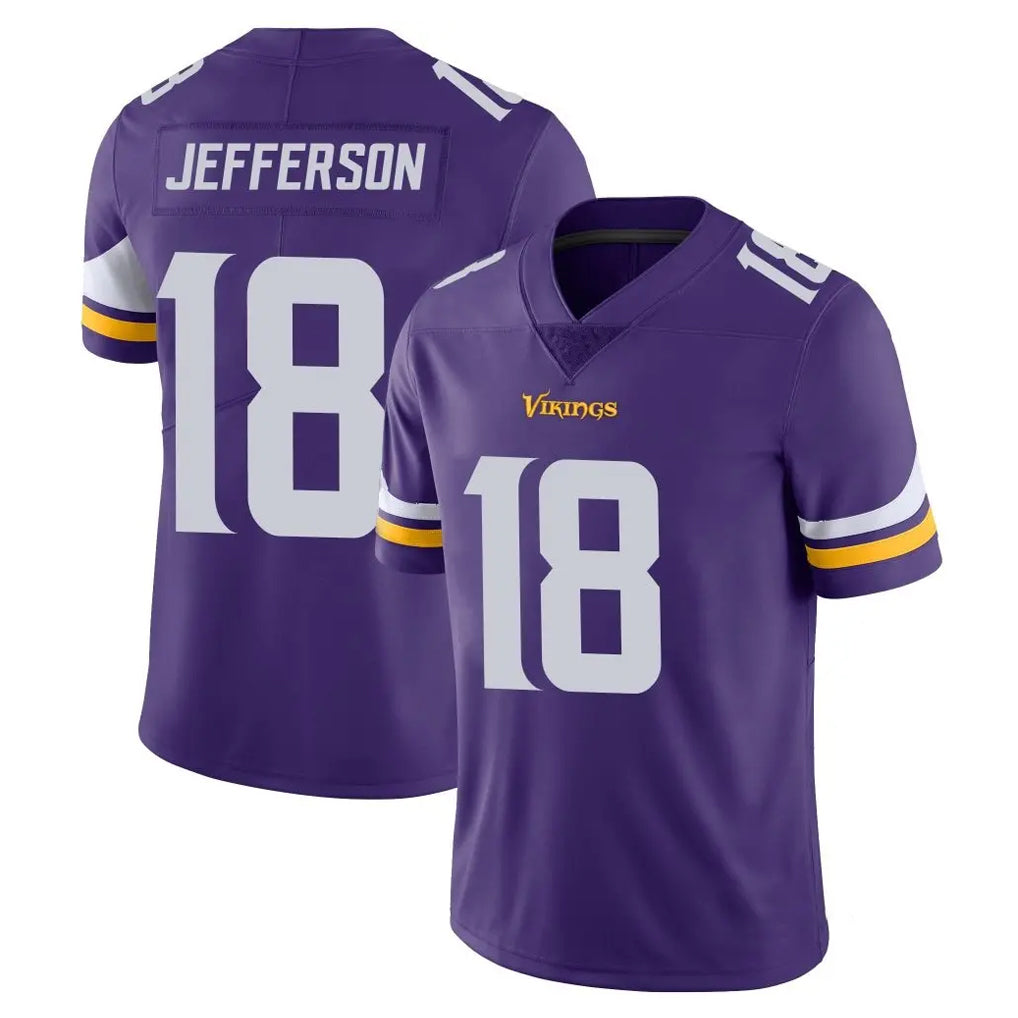 CAdoa MN.Vikings #18 Justin Jefferson Player Purple Limited Vapor Untouchable Home Game Stitched Jerseys