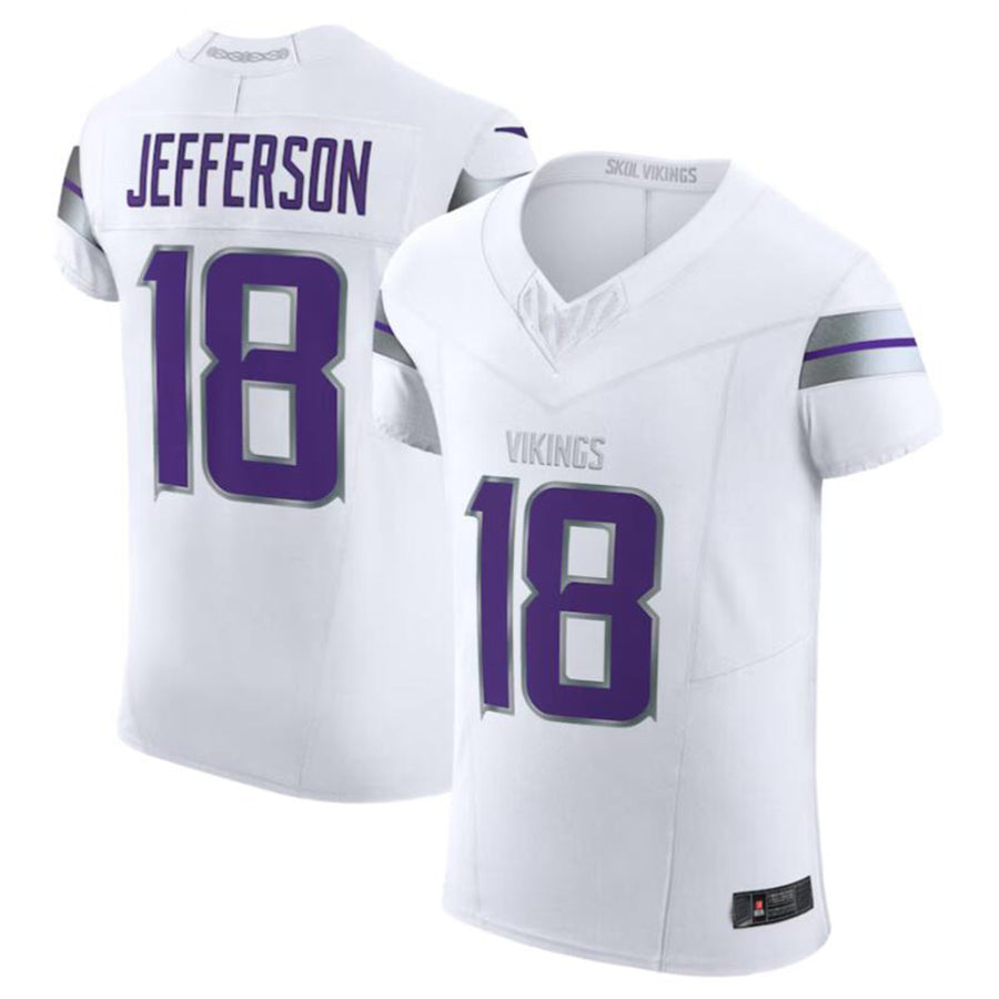 CAdoa MN.Vikings #18 Justin Jefferson White Alternate Vapor F.U.S.E. Elite Player American Stitched Jerseys